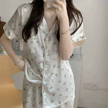 画像をギャラリービューアに読み込む, セットアップ可愛い 小花柄 ルームウェア シャツと パンツパジャマ部屋着