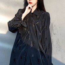 画像をギャラリービューアに読み込む, 原宿系フラワー柄 花柄 総柄 ゆったり長袖トップスカジュアルシャツダンス服ストリート系