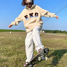 画像をギャラリービューアに読み込む, 韓国のルーズ フード付きプルオーバー セーター