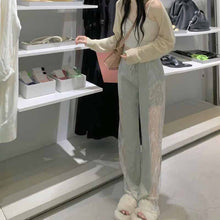 画像をギャラリービューアに読み込む, 女性のファッション ハイウエスト レース カジュアル パンツサイドにレースのデザインが切り替えになったレディライクなフレアパンツ