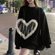 画像をギャラリービューアに読み込む, 秋冬ハート柄着心地いいパーカー韓国風フード付きセーター