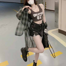 画像をギャラリービューアに読み込む, ファッショナブルな 2 ピース タンクトップ シャツ プレッピー スタイル 韓国スタイル学生長袖シャツ