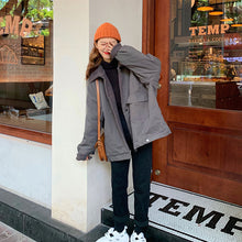 画像をギャラリービューアに読み込む, 韓国風襟付きボアビッグジャケットコートレデイーズ