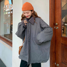 画像をギャラリービューアに読み込む, 韓国風襟付きボアビッグジャケットコートレデイーズ