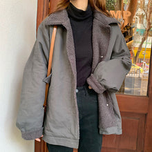 画像をギャラリービューアに読み込む, 韓国風襟付きボアビッグジャケットコートレデイーズ