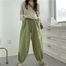 画像をギャラリービューアに読み込む, 裏起毛パンツ ジョガーパンツゆったりストリート系レデイーズ ハイウエスト ボトムス