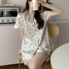 画像をギャラリービューアに読み込む, セットアップ可愛い 小花柄 ルームウェア シャツと パンツパジャマ部屋着