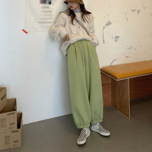 画像をギャラリービューアに読み込む, 裏起毛パンツ ジョガーパンツゆったりストリート系レデイーズ ハイウエスト ボトムス