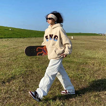 画像をギャラリービューアに読み込む, 韓国のルーズ フード付きプルオーバー セーター