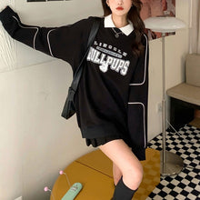 画像をギャラリービューアに読み込む, ストリート系レトロプリント長袖トップスカジュアルパーカートレーナー