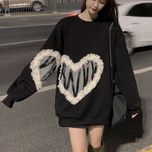 画像をギャラリービューアに読み込む, 秋冬ハート柄着心地いいパーカー韓国風フード付きセーター