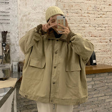 画像をギャラリービューアに読み込む, 韓国風襟付きボアビッグジャケットコートレデイーズ