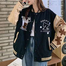 画像をギャラリービューアに読み込む, 防寒防風くま柄カジュアルシンプルトップス可愛いコートジャケット韓国風 冬レデイーズ