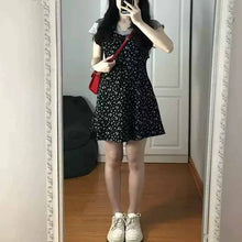 画像をギャラリービューアに読み込む, 2点セット花柄ワンピース Tシャツ キャミワンピースキャミソールカジュアルワンピース韓国っぱ