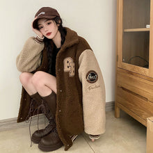 画像をギャラリービューアに読み込む, かわいいレトロガーリーボアスタジャケットコート韓国系