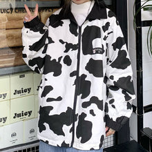 画像をギャラリービューアに読み込む, 原宿系ストリート系ブルゾン リバーシブル 牛柄動物柄コートジャケット