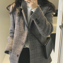 画像をギャラリービューアに読み込む, 気質コートチェック柄ロングジャケット通勤レデイーズ