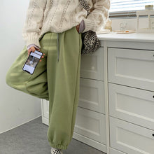 画像をギャラリービューアに読み込む, 裏起毛パンツ ジョガーパンツゆったりストリート系レデイーズ ハイウエスト ボトムス