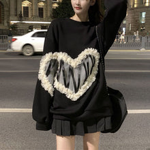 画像をギャラリービューアに読み込む, 秋冬ハート柄着心地いいパーカー韓国風フード付きセーター