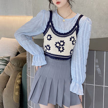 画像をギャラリービューアに読み込む, セットアップ早春カジュアル キュートフリルスリーブ ブラウス長袖シャツ