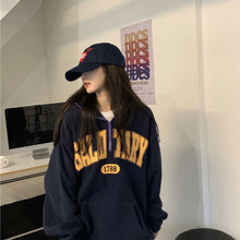 画像をギャラリービューアに読み込む, ストリート個性的ハーフジップロゴパーカー長袖トップストレーナー