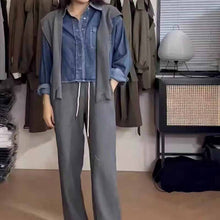 画像をギャラリービューアに読み込む, デニムシャツ ショール 2点セットカジュアル 古着っぽ メンズライク 韓国っぽ ストリート