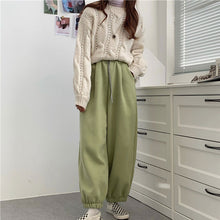 画像をギャラリービューアに読み込む, 裏起毛パンツ ジョガーパンツゆったりストリート系レデイーズ ハイウエスト ボトムス