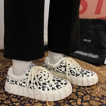 画像をギャラリービューアに読み込む, おしゃれスニーカー総柄厚底ヒョウ靴シューズヒップホップシューズ