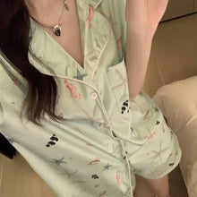 画像をギャラリービューアに読み込む, 韓国っぱパジャマルームウェア上下2点セットアップショートパンツとシャツ
