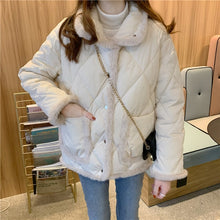 画像をギャラリービューアに読み込む, 可愛いおしゃれ長袖ボアスタンドカラーキルティングダウンコートレデイーズ韓国系