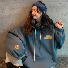 画像をギャラリービューアに読み込む, かわいいベアバックプリントバイカラーフーディーパーカー