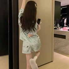 画像をギャラリービューアに読み込む, 韓国っぱパジャマルームウェア上下2点セットアップショートパンツとシャツ