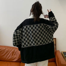 画像をギャラリービューアに読み込む, 防寒防風チェック柄トップスレトロコートジャケット韓国風レデイーズ