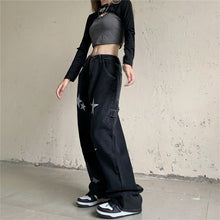 画像をギャラリービューアに読み込む, 原宿風柄パンツゆったりロングデニムパンツレデイーズ