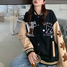 画像をギャラリービューアに読み込む, 防寒防風くま柄カジュアルシンプルトップス可愛いコートジャケット韓国風 冬レデイーズ