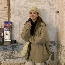 画像をギャラリービューアに読み込む, 韓国風襟付きボアビッグジャケットコートレデイーズ