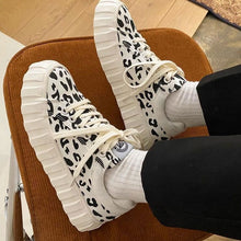 画像をギャラリービューアに読み込む, おしゃれスニーカー総柄厚底ヒョウ靴シューズヒップホップシューズ
