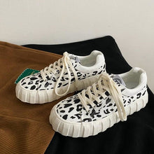画像をギャラリービューアに読み込む, おしゃれスニーカー総柄厚底ヒョウ靴シューズヒップホップシューズ