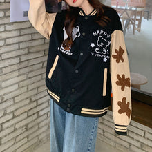 画像をギャラリービューアに読み込む, 防寒防風くま柄カジュアルシンプルトップス可愛いコートジャケット韓国風 冬レデイーズ