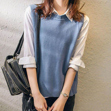 画像をギャラリービューアに読み込む, レイヤード風カジュアル 無地ニットベストレディース