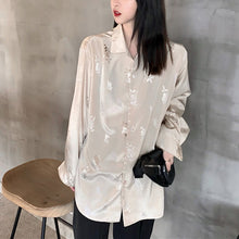 画像をギャラリービューアに読み込む, 原宿系フラワー柄 花柄 総柄 ゆったり長袖トップスカジュアルシャツダンス服ストリート系