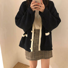 画像をギャラリービューアに読み込む, ニットゆったりカジュアルトップス ニットセーターニットカーディガン