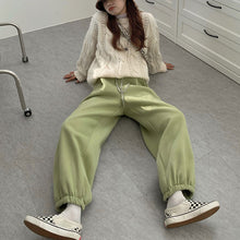 画像をギャラリービューアに読み込む, 裏起毛パンツ ジョガーパンツゆったりストリート系レデイーズ ハイウエスト ボトムス
