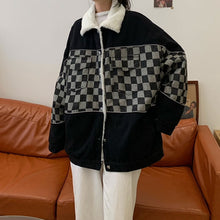 画像をギャラリービューアに読み込む, 防寒防風チェック柄トップスレトロコートジャケット韓国風レデイーズ