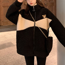 画像をギャラリービューアに読み込む, 防寒防風くま柄ゆったりシンプルトップス可愛いコートジャケット韓国風 冬レデイーズ