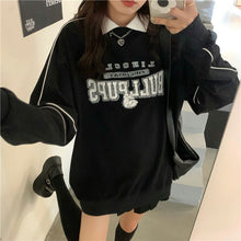 画像をギャラリービューアに読み込む, ストリート系レトロプリント長袖トップスカジュアルパーカートレーナー
