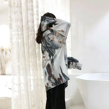 画像をギャラリービューアに読み込む, ファッション レディース トレンド ゆったり 大きめ ビッグシルエット カジュアル ストリート ヴィンテージ風 絵画風 メンズライク 春服 秋服