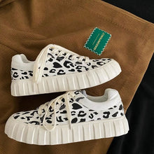 画像をギャラリービューアに読み込む, おしゃれスニーカー総柄厚底ヒョウ靴シューズヒップホップシューズ