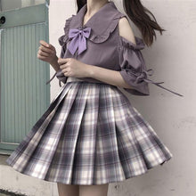 画像をギャラリービューアに読み込む, セットで着ればアイドル級セットアイテム トップス スカート 上下2点セット フリル プリーツ ミニスカート オフショル ガーリー