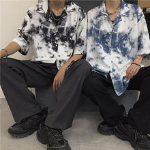 画像をギャラリービューアに読み込む, 原宿スタイル タイダイ柄 半袖 シャツトップスメンズレデイース